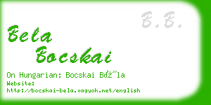 bela bocskai business card